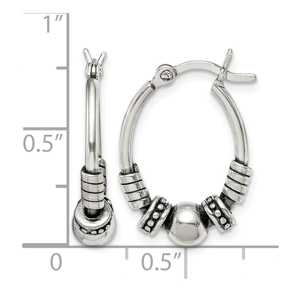 Sterling Silver Antiqued Hoop Earrings