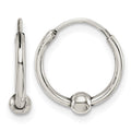 Sterling Silver Antiqued Beaded Endless Hoop Earrings