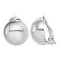 Sterling Silver Rhodium-plated Polished Non-Pierced Circle Earrings
