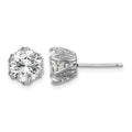 Sterling Silver Rhodium-plated CZ Stud Earrings