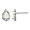 Sterling Silver Lab Created Opal Post Earrings