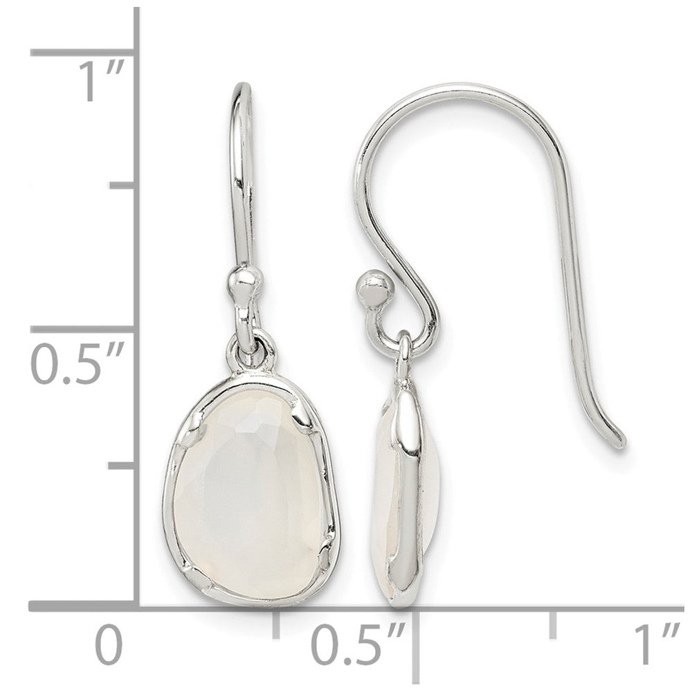 Sterling Silver White Chalcedony Dangle Earrings