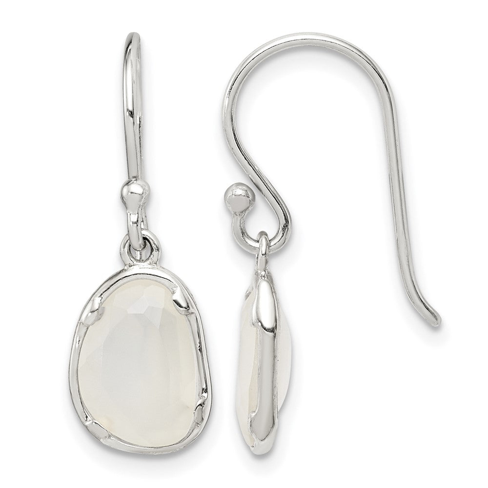 Sterling Silver White Chalcedony Dangle Earrings