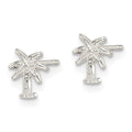 Sterling Silver Polished Palm Tree Petite Post Earrings