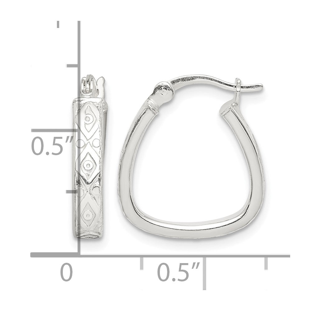 Sterling Silver Patterned 3mm Hoop Earrings