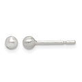 Sterling Silver Brushed 3mm Ball Post Earrings