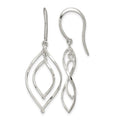 Sterling Silver Polished Fancy Twisted Marquise Shaped Dangle Earrings
