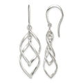 Sterling Silver Polished Fancy Twisted Dangle Earrings