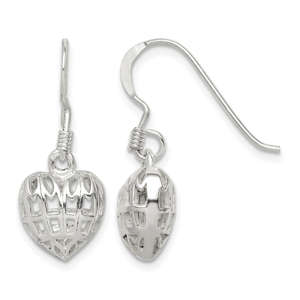 Sterling Silver Heart Dangle Earrings