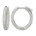 Sterling Silver CZ Hinged Hoop Earrings