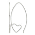 Sterling Silver Rhodium-plated Heart Threader Earrings