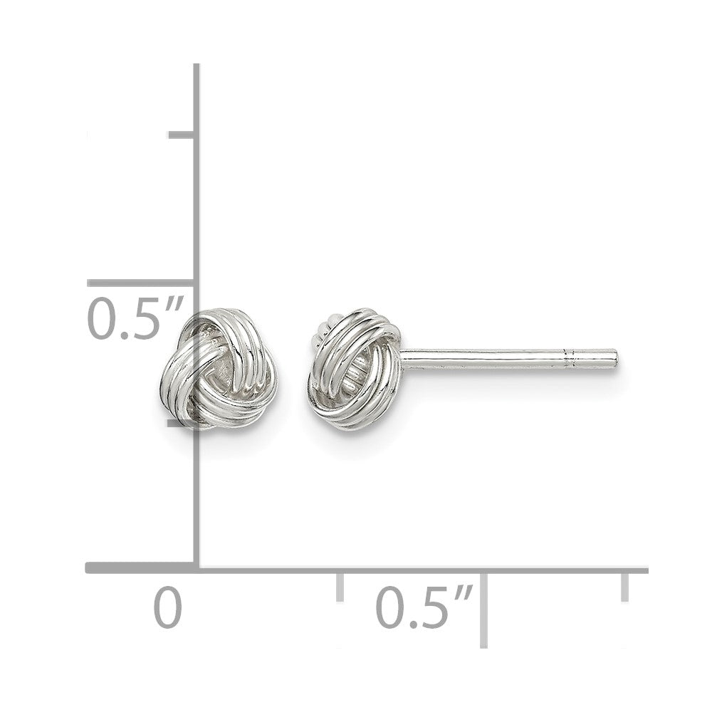 Sterling Silver Love Knot Post Earrings