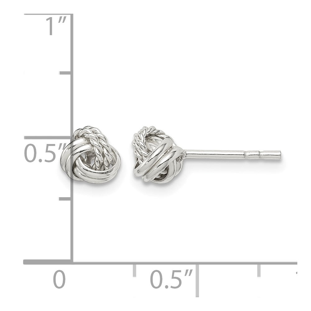 Sterling Silver Love Knot Post Earrings