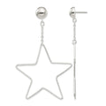 Sterling Silver Star Dangle Post Earrings