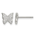 Sterling Silver CZ Butterfly Post Earrings