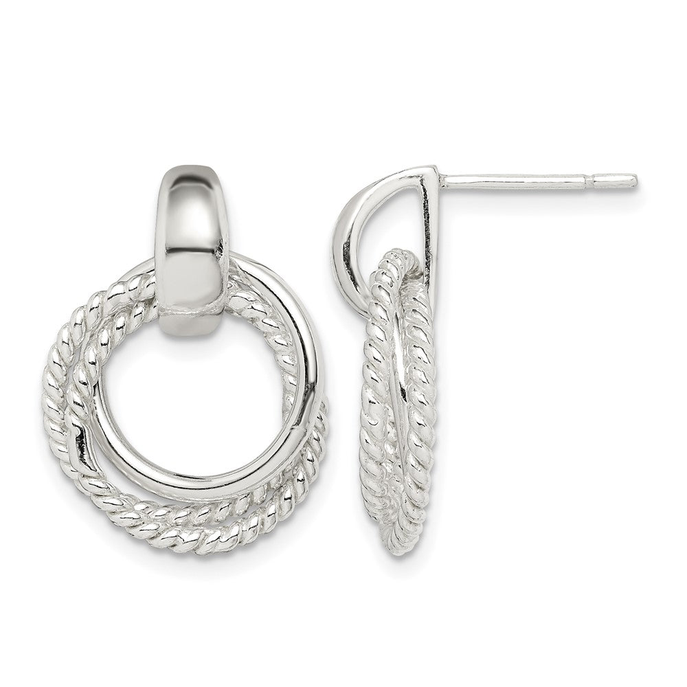 Sterling Silver Twisted Post Dangle Earrings