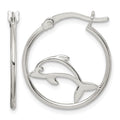 Sterling Silver Polished Dolphin Hoop Earrings