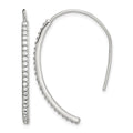 Sterling Silver Rhodium-plated Crystal Threader Dangle Earrings