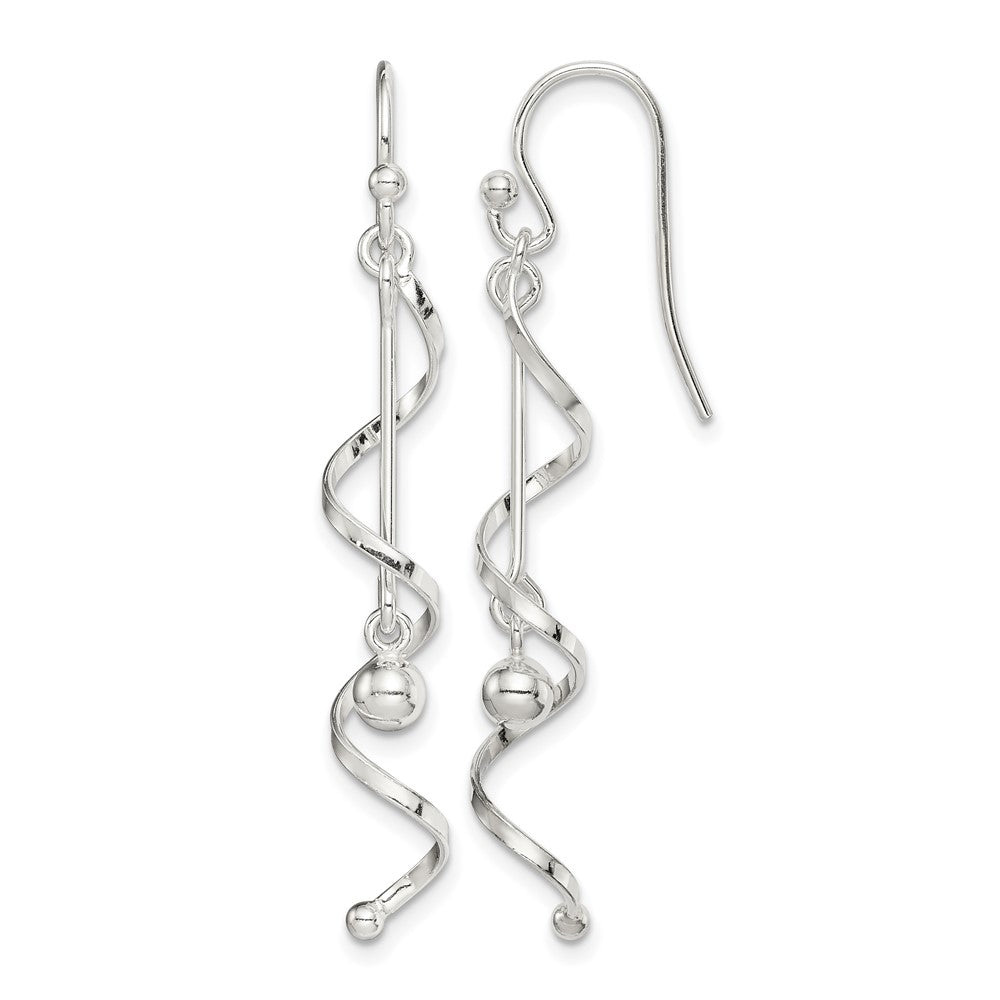 Sterling Silver Polished Twisted Dangle Earrings