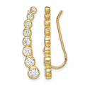 Sterling Silver 14K Gold-plated Polished Graduated CZ Ear Climber Earrings