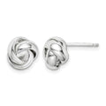 Sterling Silver Rhodium-plated Polished 9mm Love Knot Post Earrings