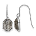 Sterling Silver RH-plated Polished Tourmalinated Quartz Dangle Earrings