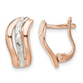 Sterling Silver Flash Rose Gold-plated and Diamond Cut Hoop Earrings