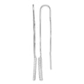 Sterling Silver Rhodium-plated CZ Threader Earrings
