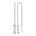 Sterling Silver Rhodium-plated CZ Threader Earrings