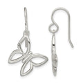 Sterling Silver Butterfly Shepherd Hook Dangle Earrings