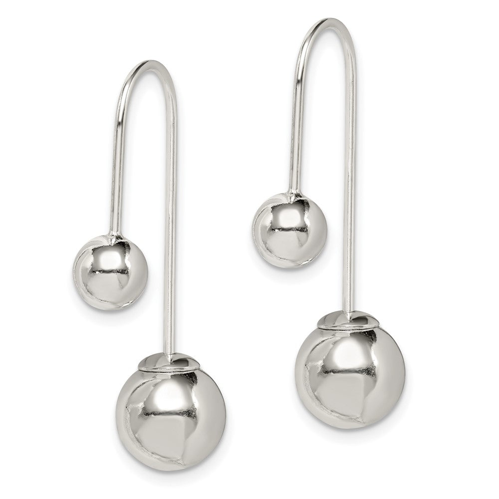 Sterling Silver Polished Front and Back Dangle Earrings
