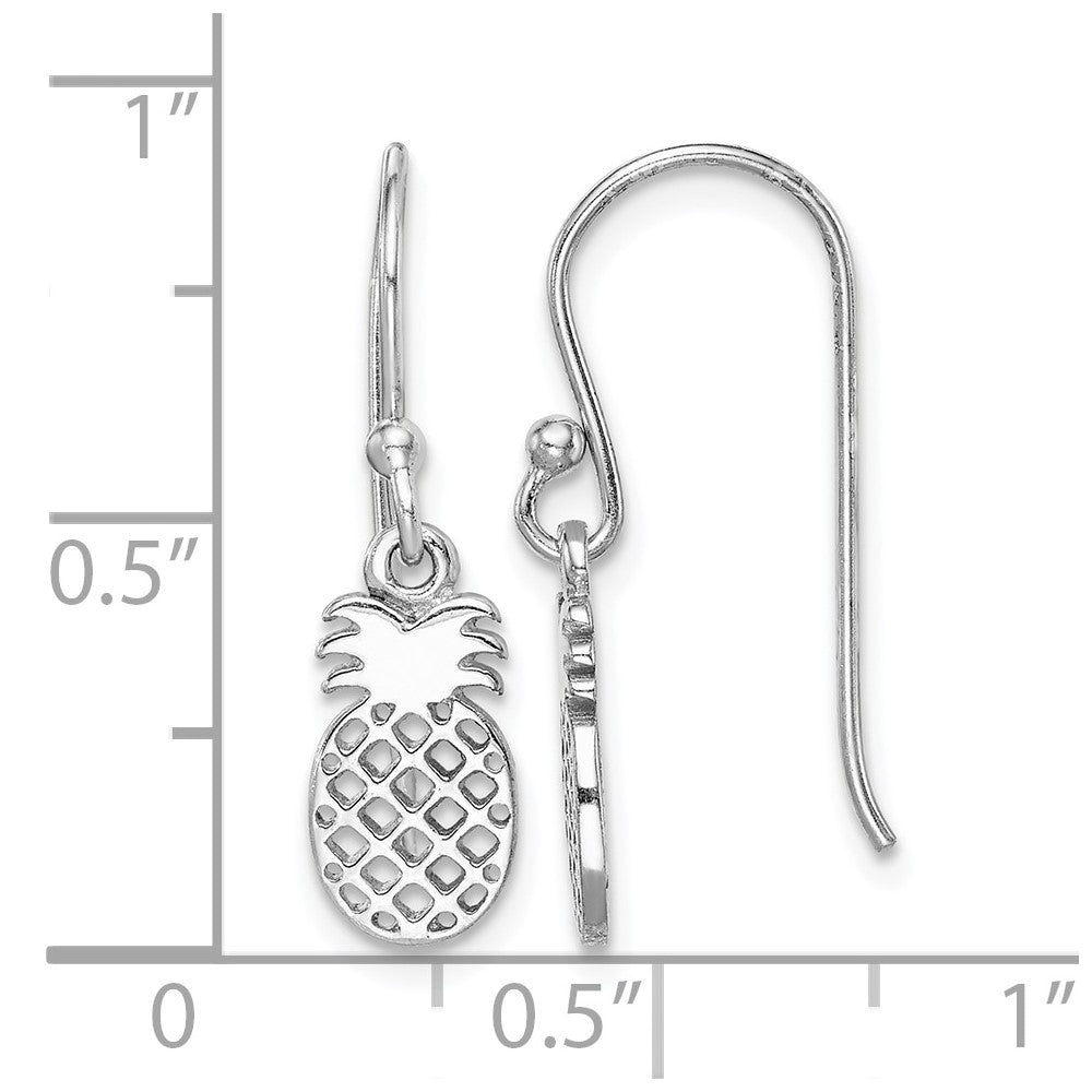 Sterling Silver Rhodium-plated Pineapple Dangle Earring