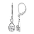 Sterling Silver Rhodium-plated Polished CZ Infinity Leverback Earrings