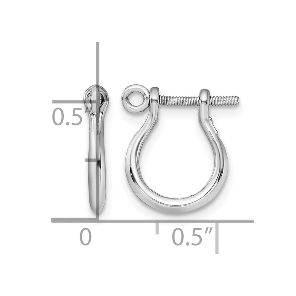 Sterling Silver Polished Small Shackle Link Screw Earrings