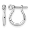 Sterling Silver Polished Small Shackle Link Screw Earrings
