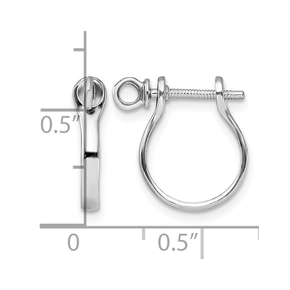 Sterling Silver Polished 3D Shackle Link Screw Earrings