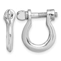 Sterling Silver Rhodium-plated Polished Med. Shackle Link Screw Earrings