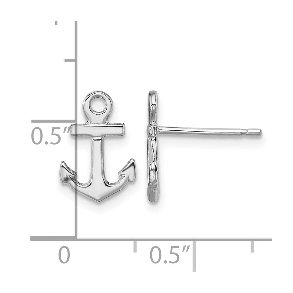 Sterling Silver Polished Mini Anchor Post Earrings