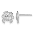 Sterling Silver Rhodium-plated Polished Crab Post Earrings