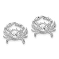 Sterling Silver Rhodium-plated Polished Blue Crab Post Earrings