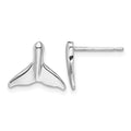 Sterling Silver Rhodium-plated Polished Whale Tail Post Earrings
