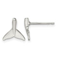 Sterling Silver Rhodium-plated Polished Mini Whale Tail Post Earrings