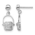 Sterling Silver Rhodium-plated Polished Nantucket Basket Post Earrings