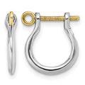 Sterling Silver Polished 3D Small Shackle w/14k Screw Earrings
