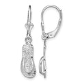 Sterling Silver Rhodium-plated Polished Lg. Flip-flop Leverback Earrings