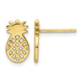 Sterling Silver Gold-plated Pineapple Post Earrings