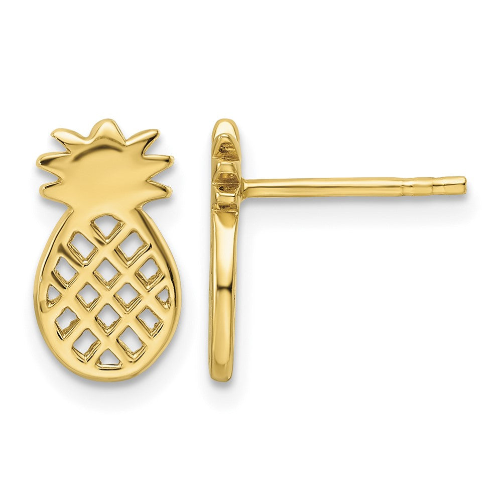 Sterling Silver Gold-plated Pineapple Post Earrings
