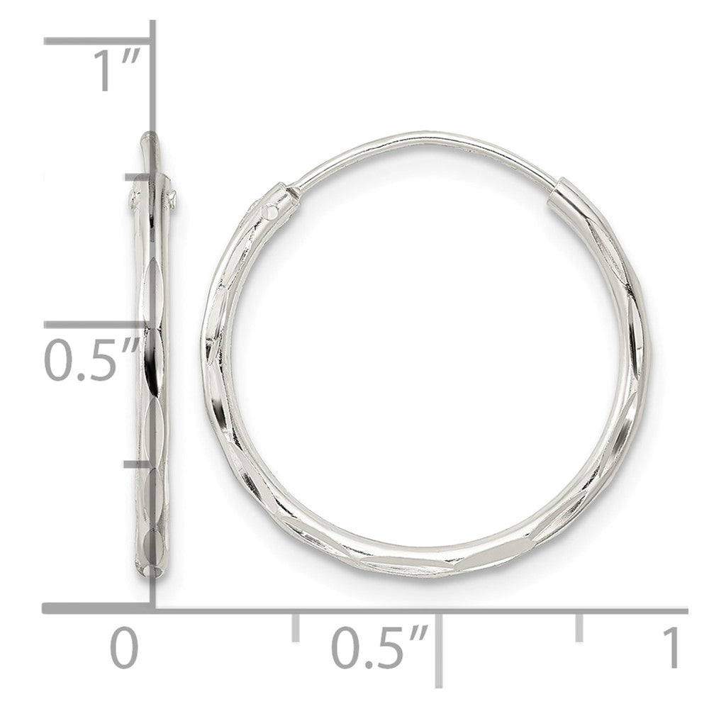 Sterling Silver Polished D/C Endless Hoop Earrings
