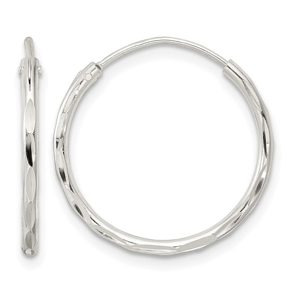 Sterling Silver Polished D/C Endless Hoop Earrings