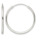 Sterling Silver Diamond-cut 1.5x25mm Endless Tube Hoop Earrings